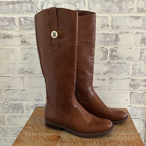 Tommy Hilfiger Shoes - Tommy Hilfiger Women's Shano Boot Medium Brown Knee High Riding Boots 7/7.5 READ